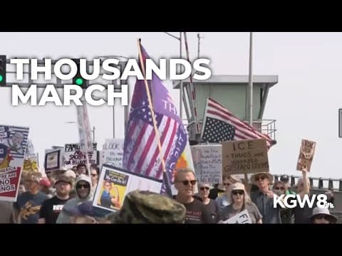 Thousands march in downtown Portland anti-Trump protest on Labor Day