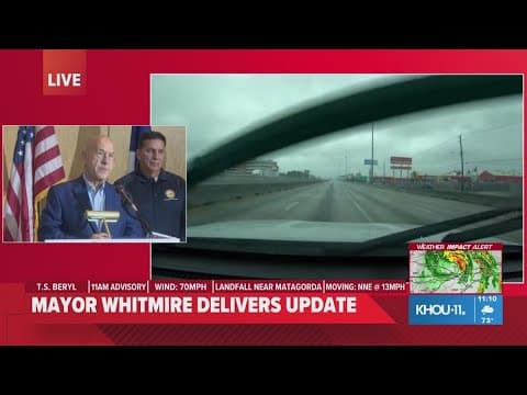 Houston Mayor Whitmire urges residents to shelter in place as Hurricane Beryl hits Houston