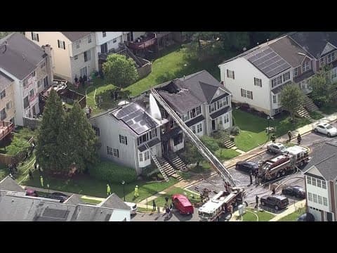 Firefighters work to put out townhouse fire in Upper Marlboro