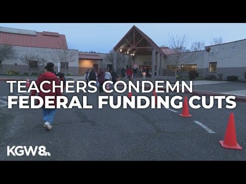 Vancouver educators protest federal education funding cuts at school 'walk-in'