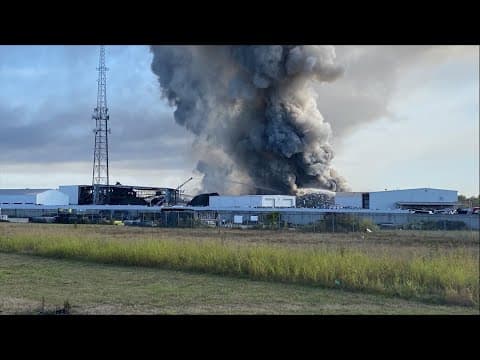 Columbus scrapyard fire: Crews continue to battle flames