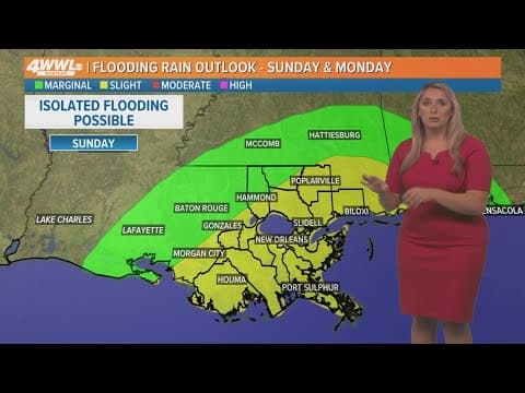 New Orleans Weather: Times of heavy rain possible Sunday, Monday
