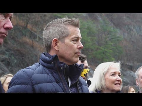 US Secretary of Transportation tours I-40 damage and repairs