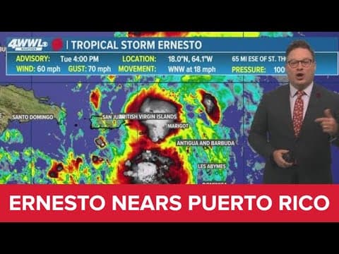 Tuesday 5 PM Tropical Update: Ernesto in NE Caribbean