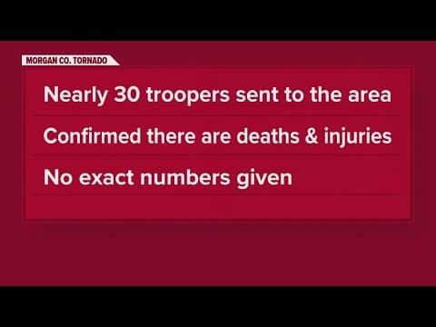 Morgan County officials confirmed death, injuries after tornado touch down in the area