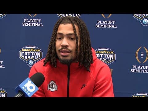 Jordan Hancock speaks ahead of the Cotton Bowl against Texas