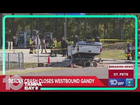 Deadly crash closes westbound Gandy Boulevard in St. Petersburg