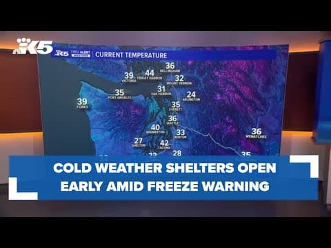 Freeze warning leads some Western Washington cold weather shelters to open early