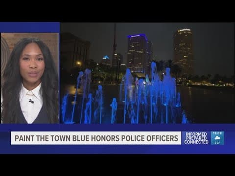 Tampa lights up in blue to honor police officers