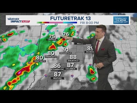 Timing when you could see rain and storms later Friday across Indiana
