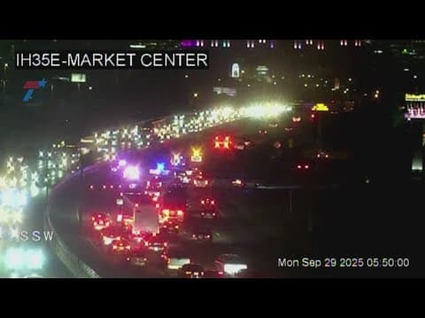 Traffic Alert: Pedestrian crash closes southbound lanes of I-35E, 2 lanes getting by