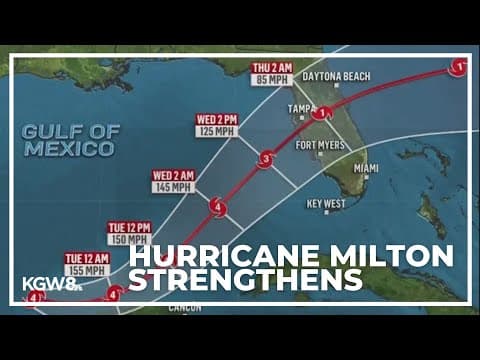 Hurricane Milton strengthens into Category 4 hurricane on path toward Florida
