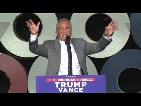 Robert F. Kennedy Jr. tells people not to vote for him and vote for Donald Trump while in Michigan