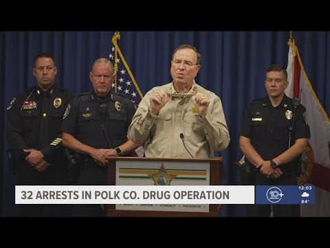 'They're a menace to society': Polk County Sheriff Judd announces 32 arrests in massive drug bust