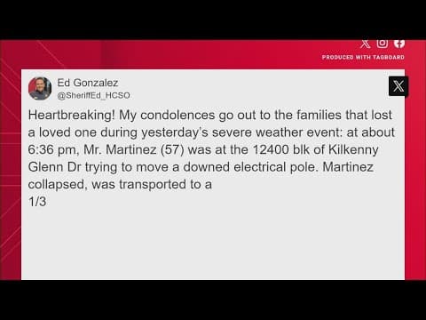 3 more storm-related deaths in unincorporated Harris County, Sheriff Ed Gonzalez says