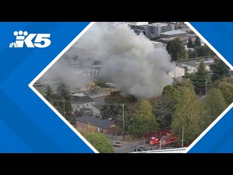Large house fire burning in Tacoma