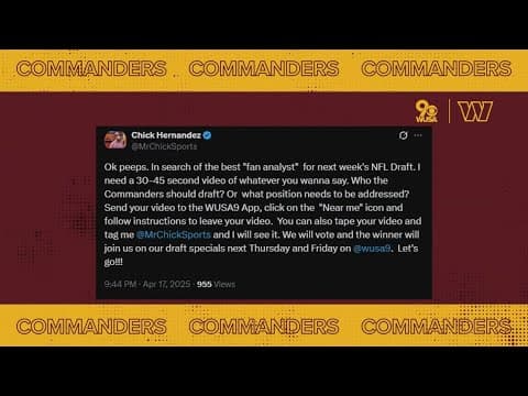 Draft Special on WUSA9+ submit to become a guest draft analyst