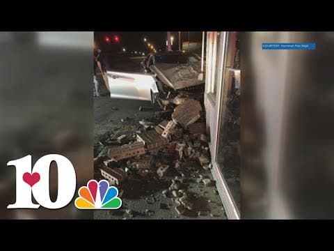One person injured after car crashes into building in Harriman