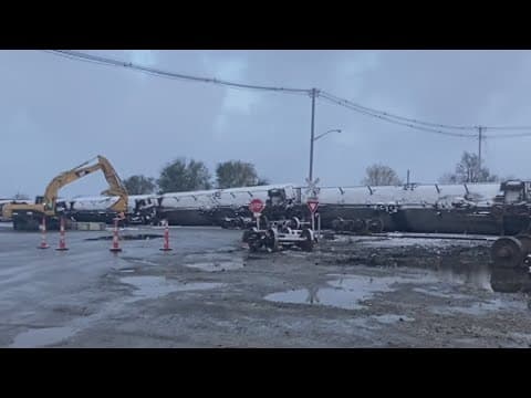11-car train derailment closes several roads in Frankfort