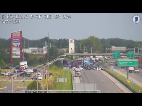 Northbound lanes of I-65 near Whitestown closed due to reported shooting