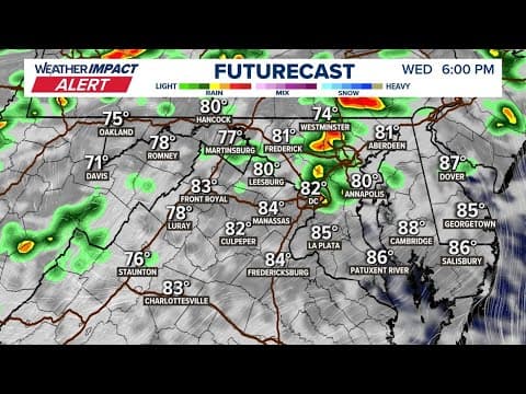 TRACK LIVE RADAR: Tracking showers and storms across the DC region