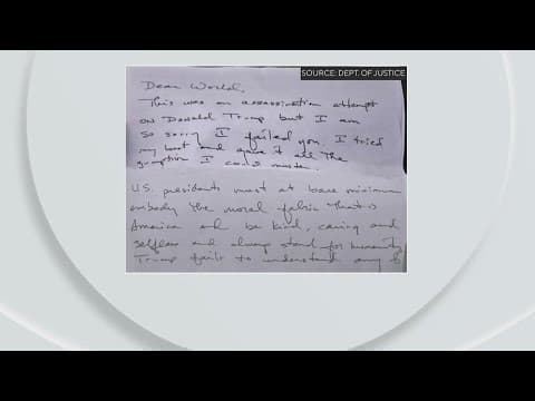 Man accused in attempted assassination of former President Trump left note detailing plans