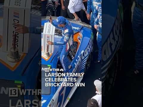 Kyle Larson celebrates Brickyard 400 win virtually with family