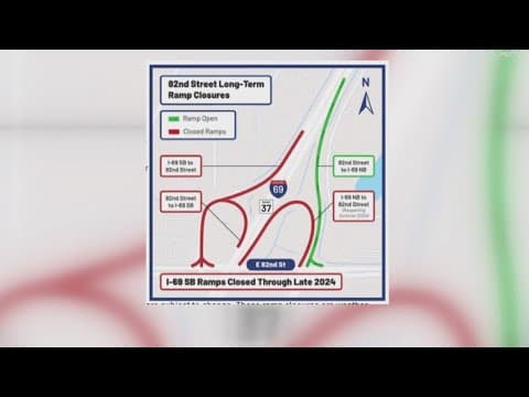 INDOT closes ramp from 82nd Street to I-69 south