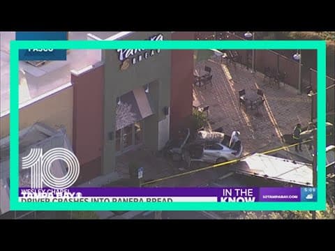 Fiery crash into Wesley Chapel Panera Bread sends driver to hospital