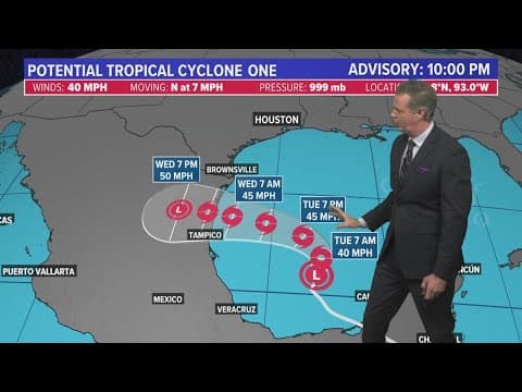 Tropical update: Team coverage of possible flooding in Southeast Texas | 10 p.m. Monday