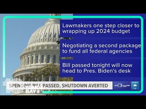 Congress passes first package of spending bills just hours before shutdown deadline for key agencies