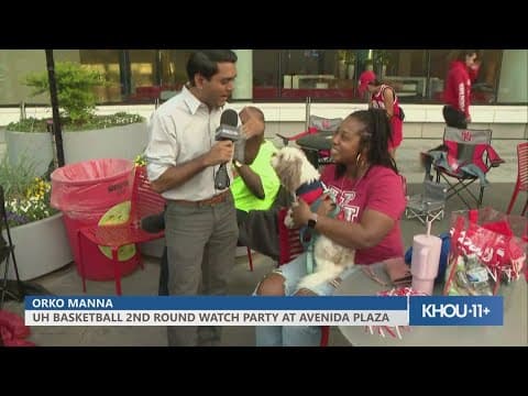 March Madness: KHOU 11's Orko Manna talks to UH fans at watch party ahead of Gonzaga game