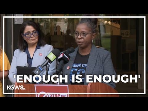 Protesters speak outside Kroger and Albertsons merger in federal court