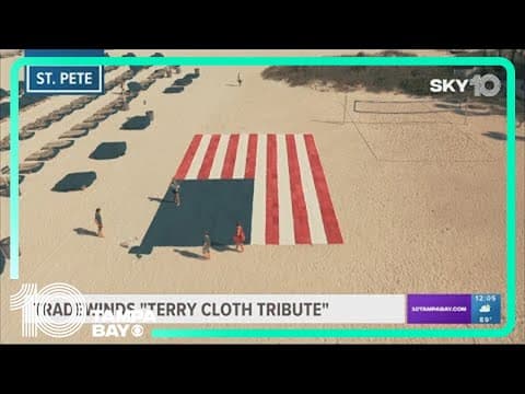 TradeWinds Island Resorts laid out 975 colored towels to form giant American flag