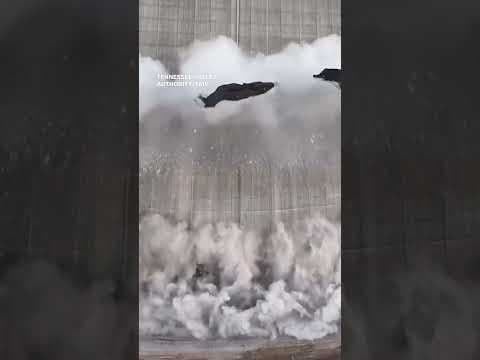 Nuclear cooling tower destroyed during controlled implosion in Tennessee.