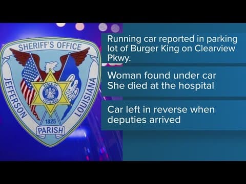 Woman run over and killed by car in Metairie, deputies say