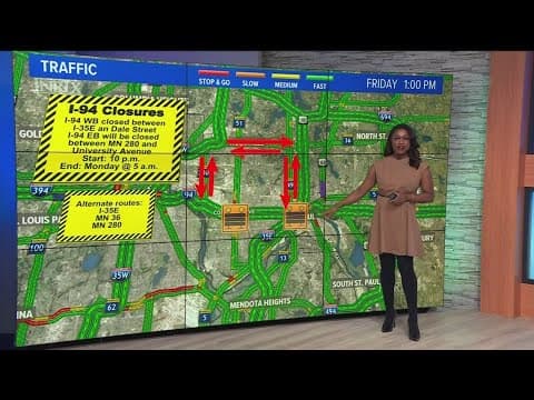 Weekend road closures on Interstate 94 and Highway 55