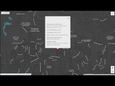 Tracking power outages in north San Diego County
