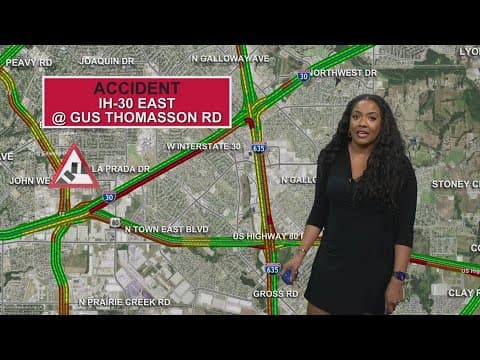 Rain causing heavy traffic across North Texas on Monday afternoon