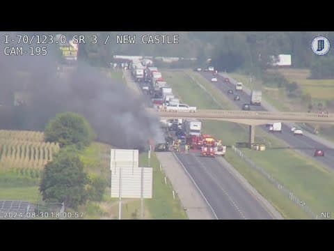 Semi fire shuts down I-70 in Henry County