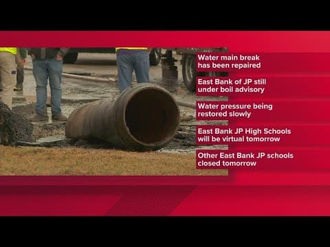 Crews continue to work on restoring Jefferson Parish east bank water pressure