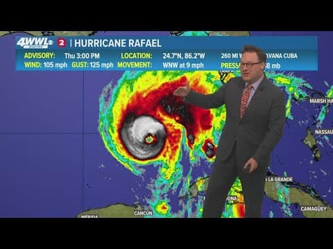 Thursday 5PM First Weather: Latest on Hurricane Rafael's intensity, direction
