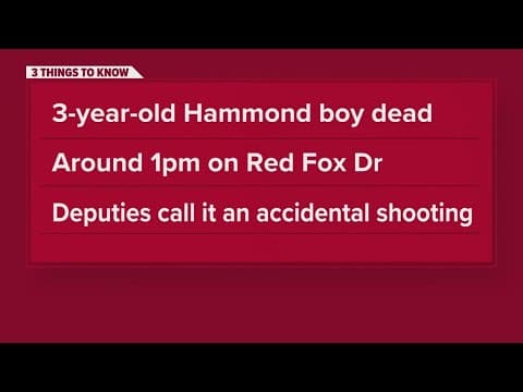 Hammond toddler dies after accidentally shooting himself, TPSO says