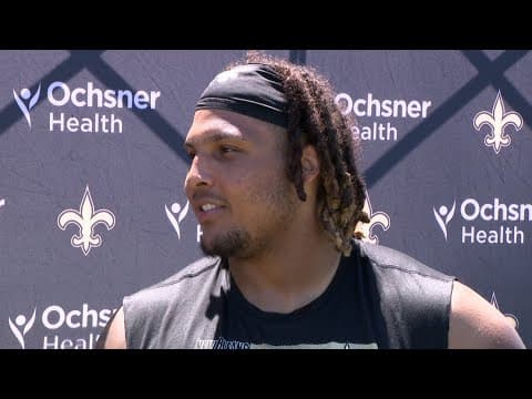 Sixth round defensive tackle on what he's taking from Saints veterans in camp