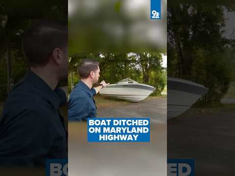 Boat ditched on Maryland highway