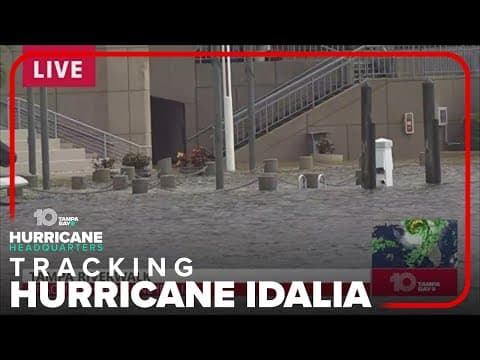 Tampa Riverwalk flooding from Hurricane Idalia