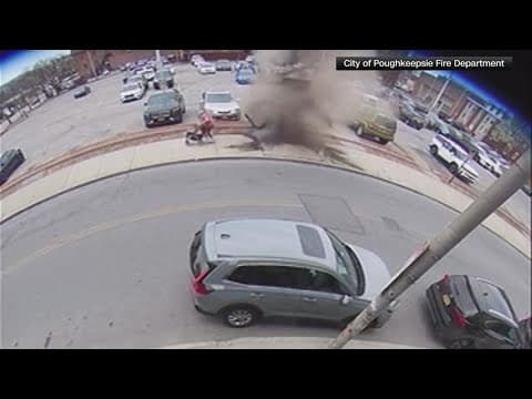 Family narrowly escapes manhole explosion