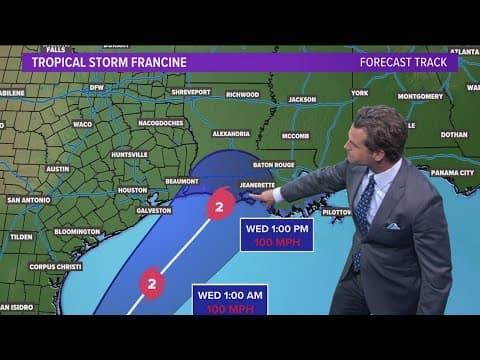 DFW Weather: Tracking Tropical Storm Francine's path
