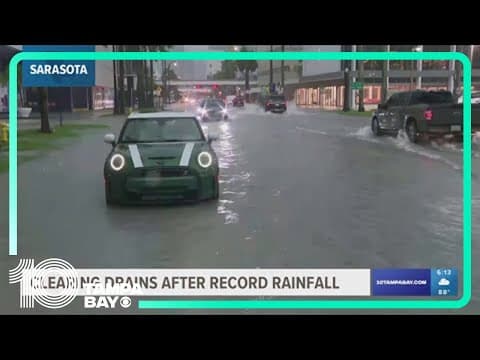 Sarasota clearing drains following record rainfall