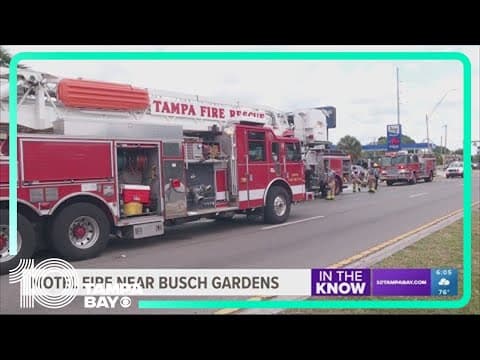 Motel fire causes parts of Busch Boulevard to close in Tampa